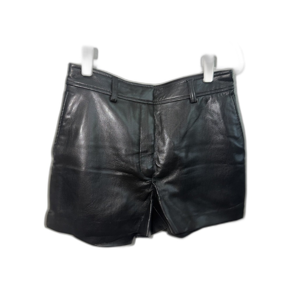 Aritzia Babaton Leather Look Shorts Womens Size 4 Black Tailored High Waist